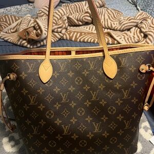 Louis Vuitton Neverfull MM Monogram Mid Size Cherry Red Tote